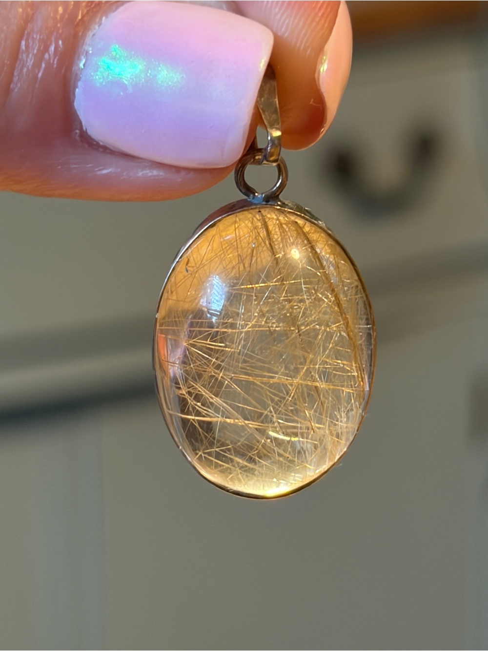 Golden Rutilated Quartz Pendant - - Picture 3 of 4